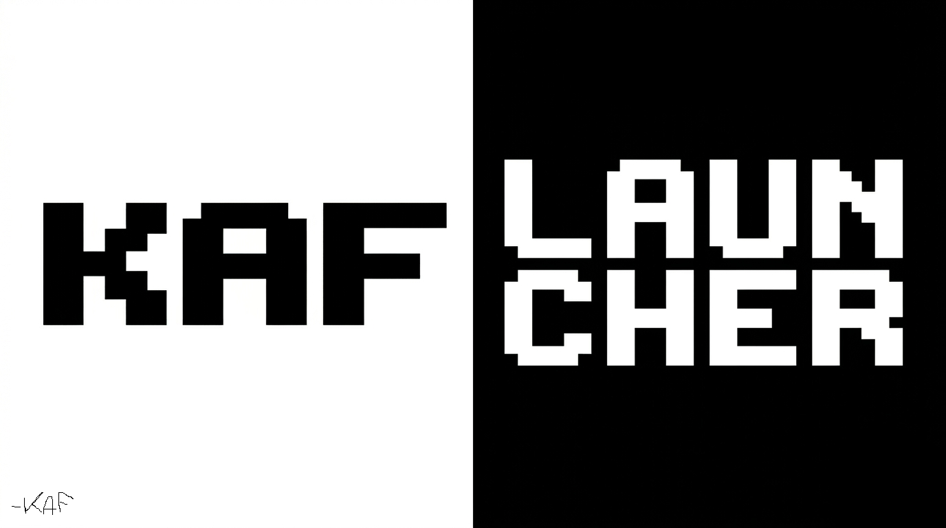 Kaf Launcher pixel-art wordmark